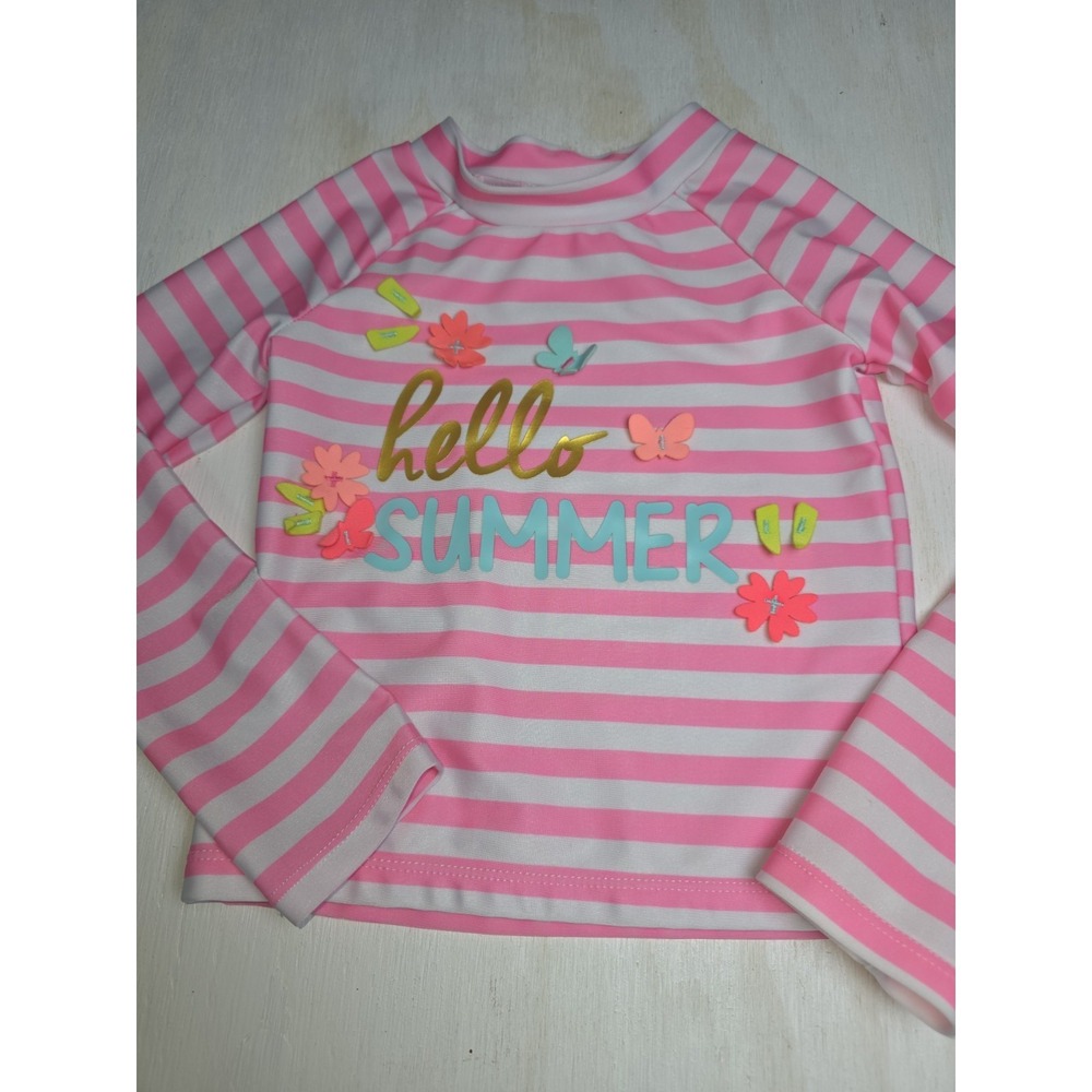 WETSUIT CLUB Toddler Girl 4T Striped Swim Top